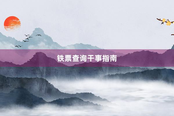铁票查询干事指南